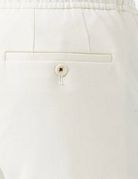 Knit Drawstring White Shorts