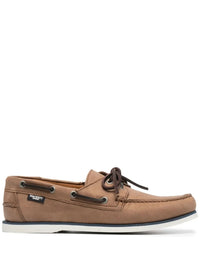 Contrast Sole Brown Boat Shoes