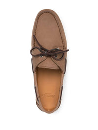Contrast Sole Brown Boat Shoes