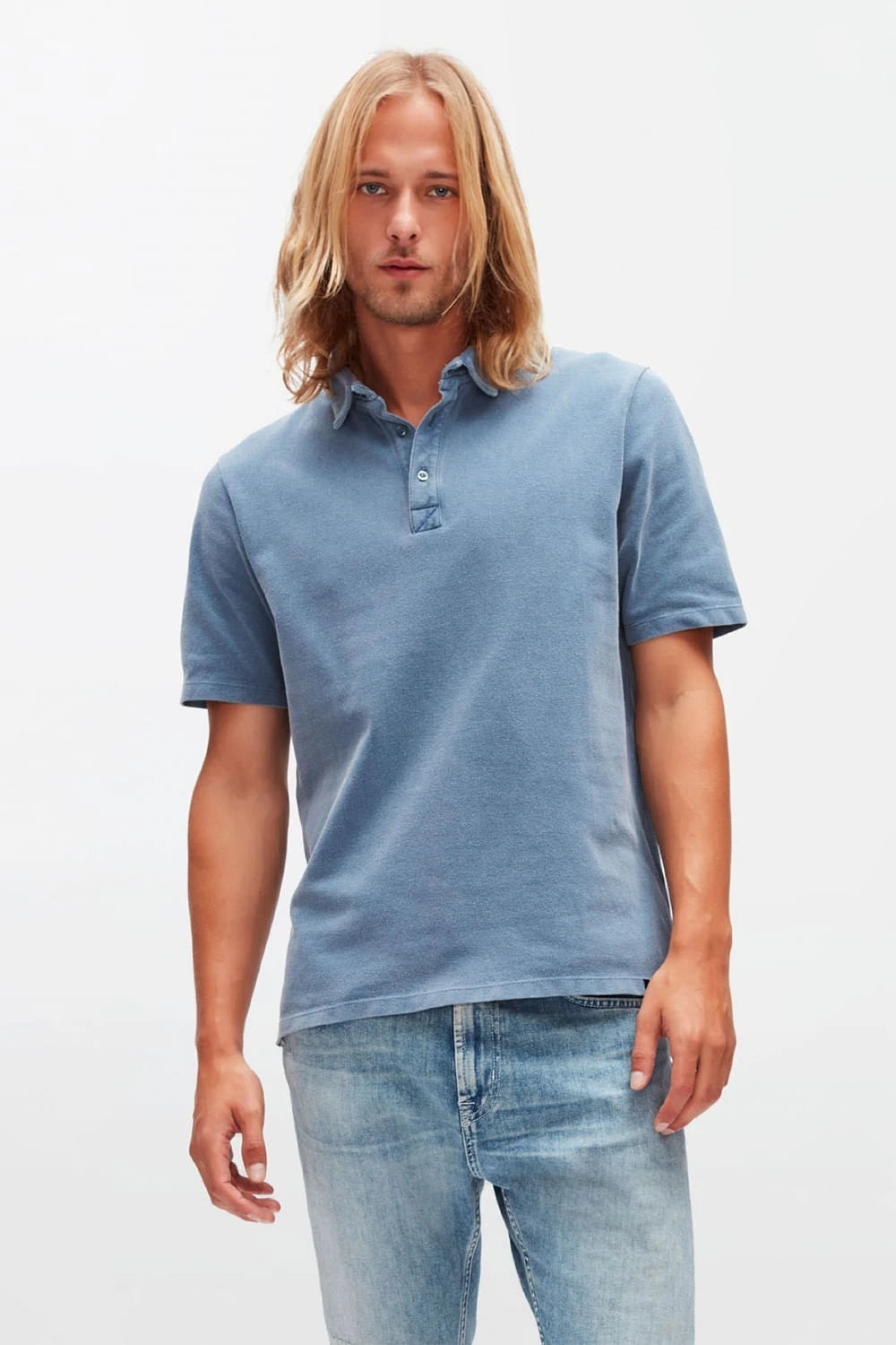 Old Dye Piquet Blue Polo