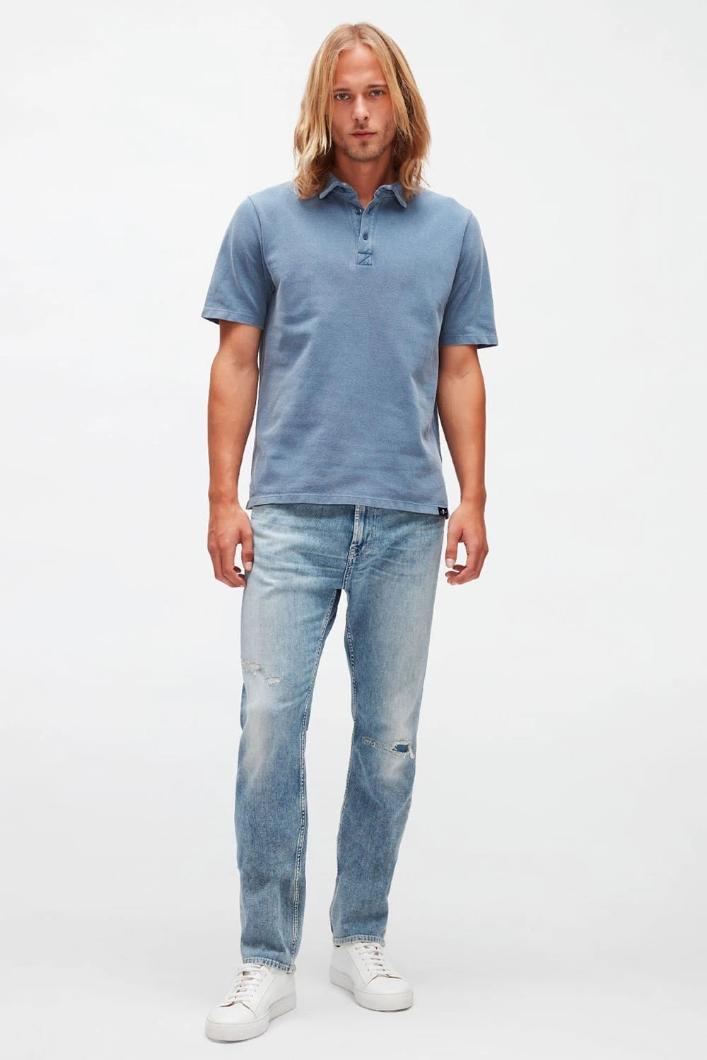 Old Dye Piquet Blue Polo