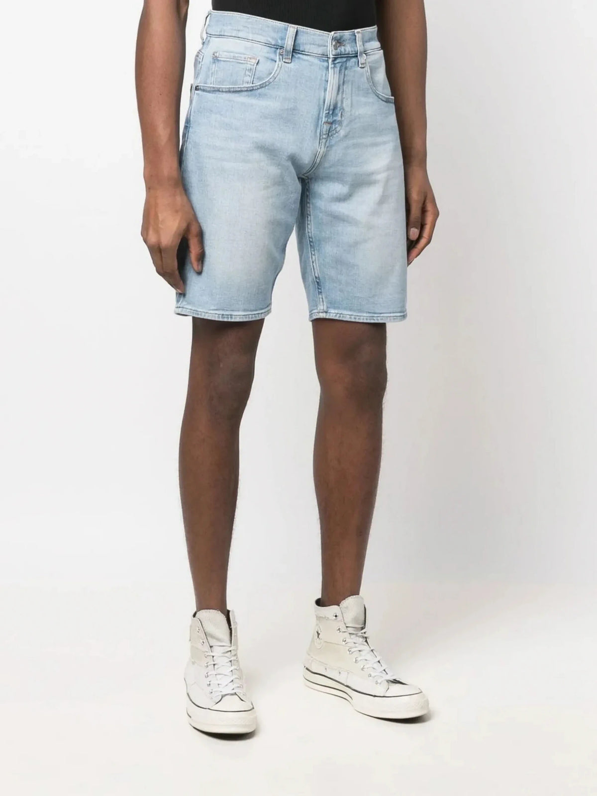Stonewashed Blue Denim Shorts