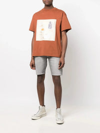 Knee-Length Grey Denim Shorts