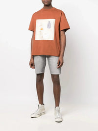 Knee-Length Grey Denim Shorts