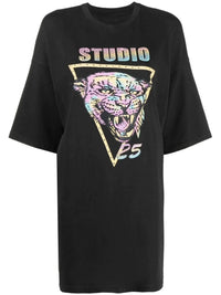 Graphic Print Grey T-Shirt Dress