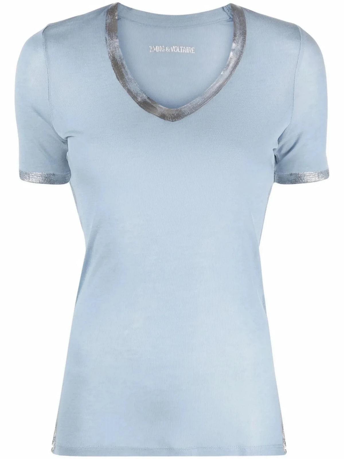 Metallic-Trim Blue T-Shirt