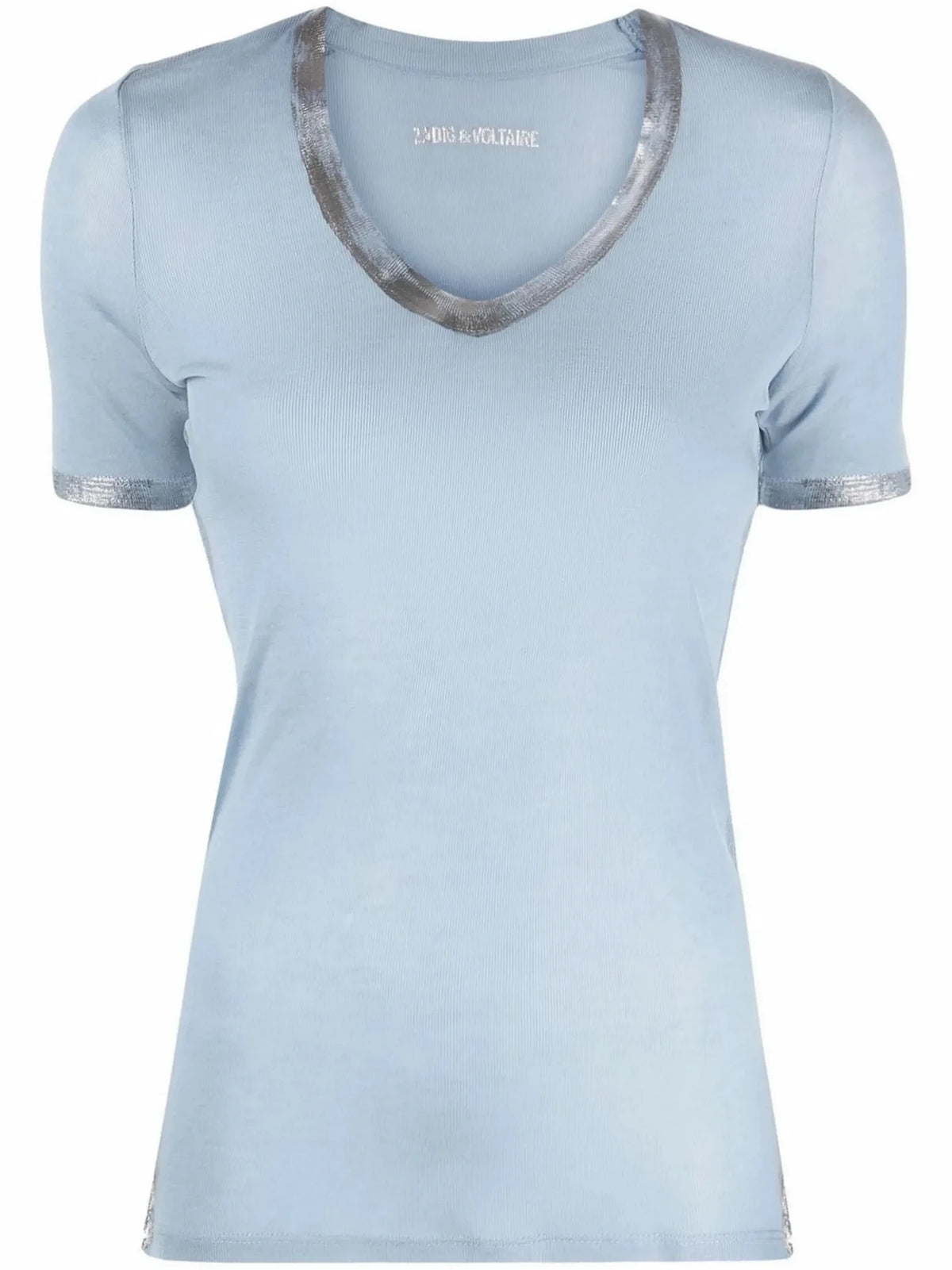 Metallic-Trim Blue T-Shirt