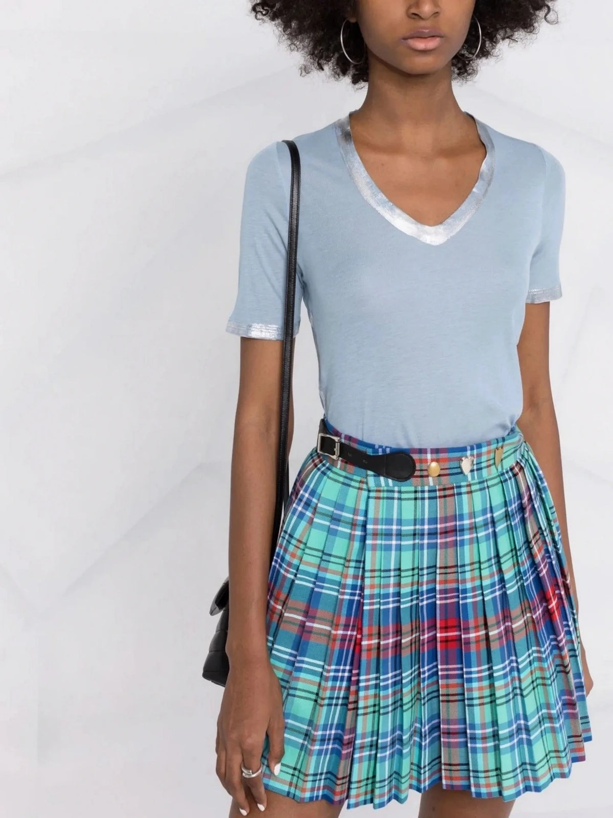 Metallic-Trim Blue T-Shirt