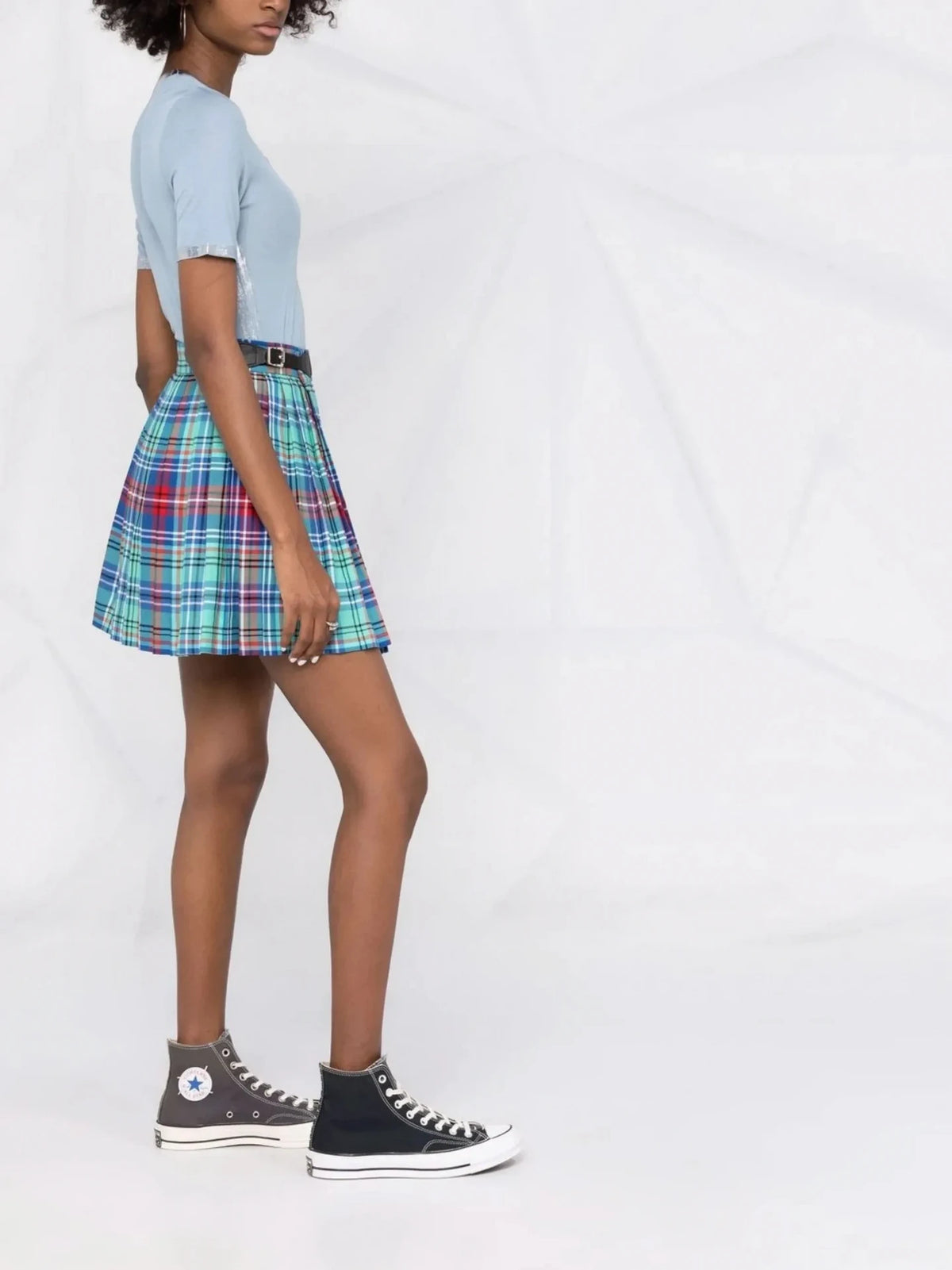 Metallic-Trim Blue T-Shirt