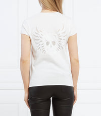 Mesh Panel White T-Shirt