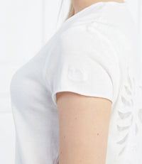 Mesh Panel White T-Shirt