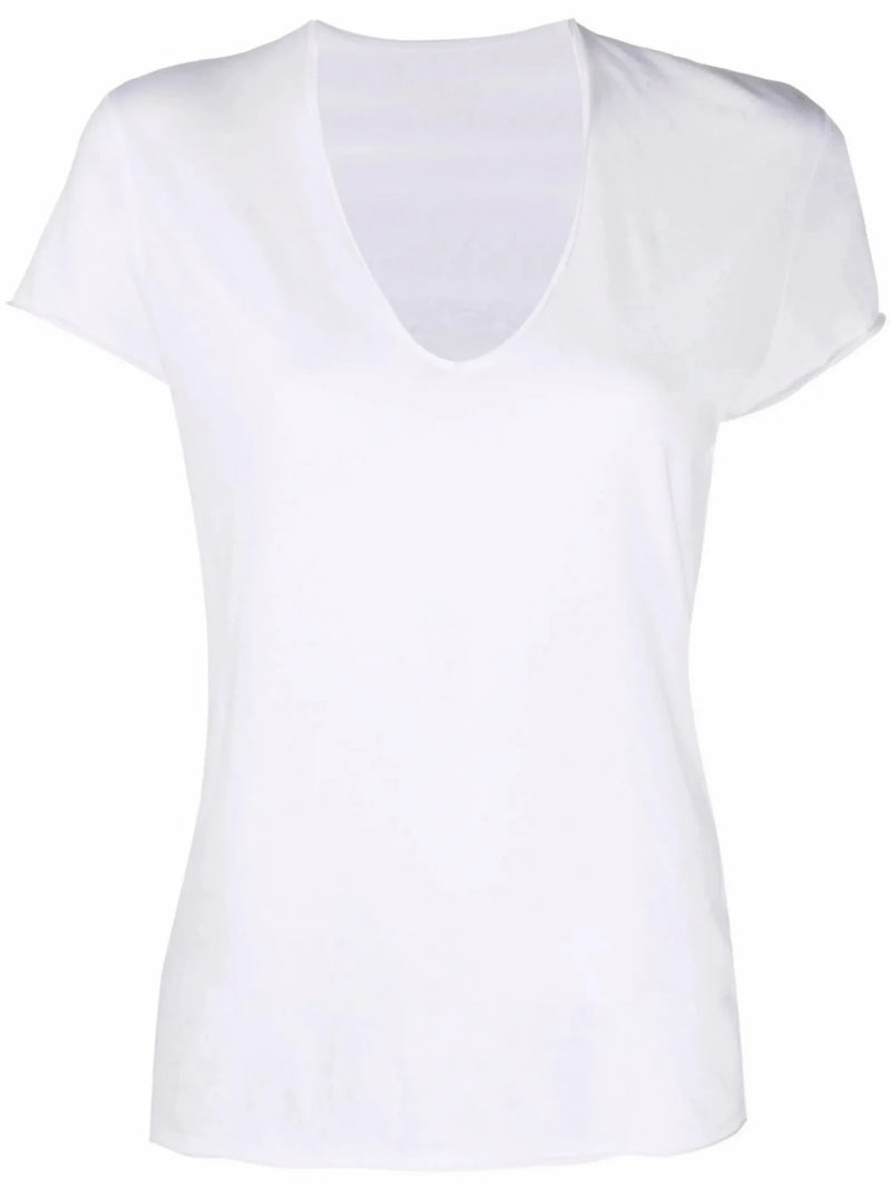 Mesh Panel White T-Shirt