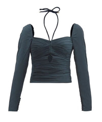 Halter Neck Grey Top