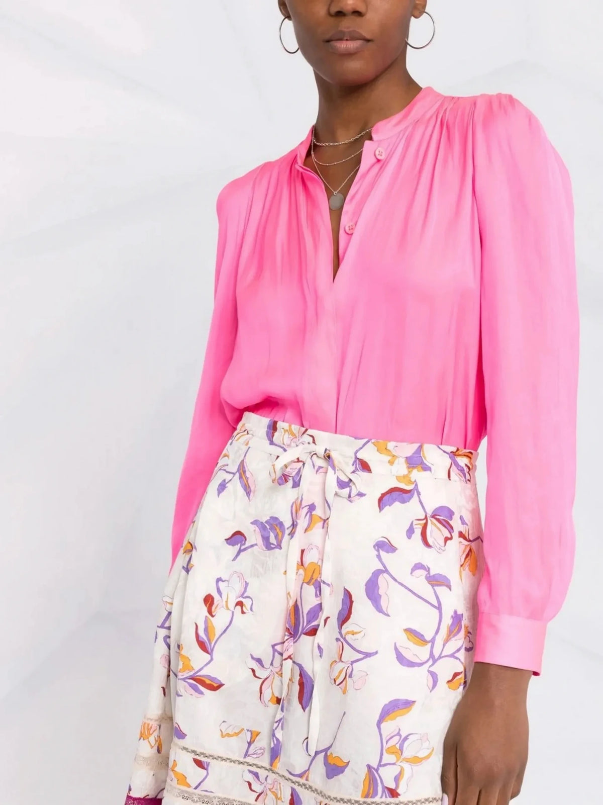Touchy Satin Pink Blouse