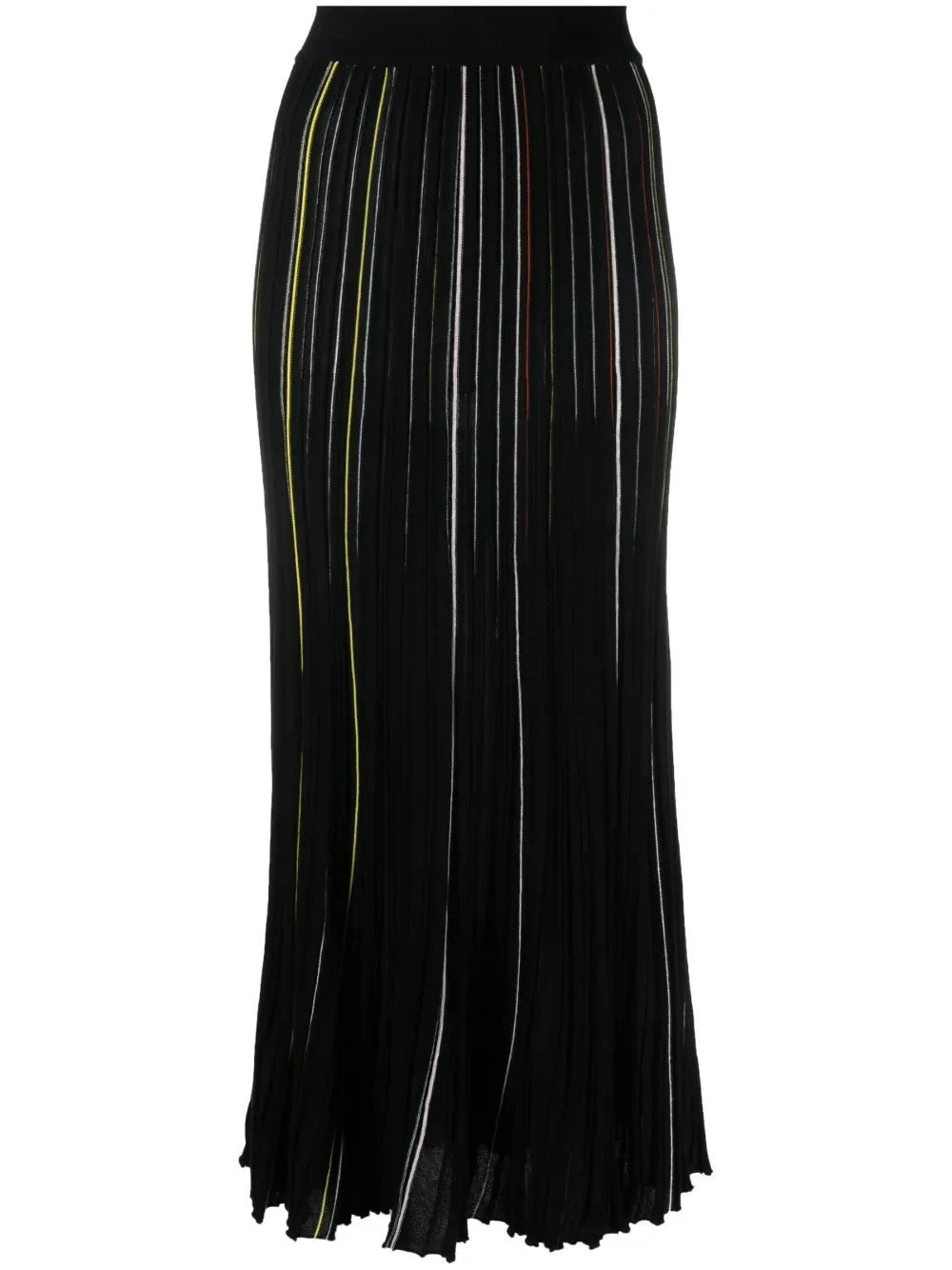 Striped Black Pleated Skirt