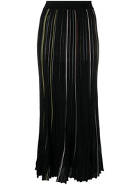Striped Black Pleated Skirt