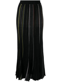 Striped Black Pleated Skirt