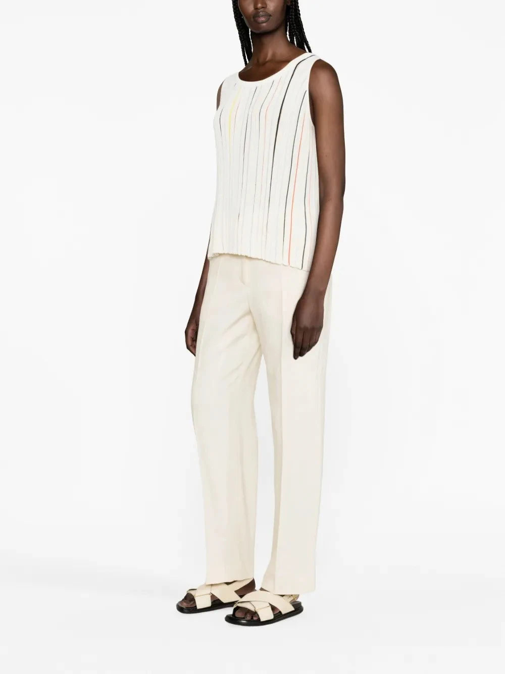 Striped White Tank Top