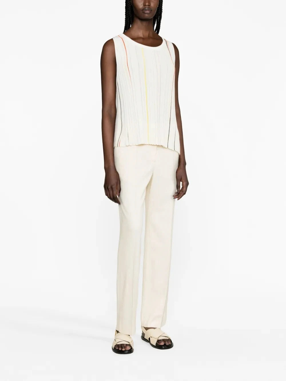 Striped White Tank Top