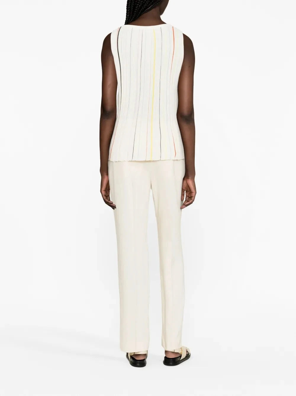 Striped White Tank Top