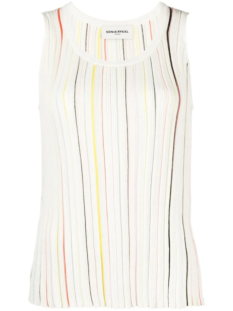 Striped White Tank Top
