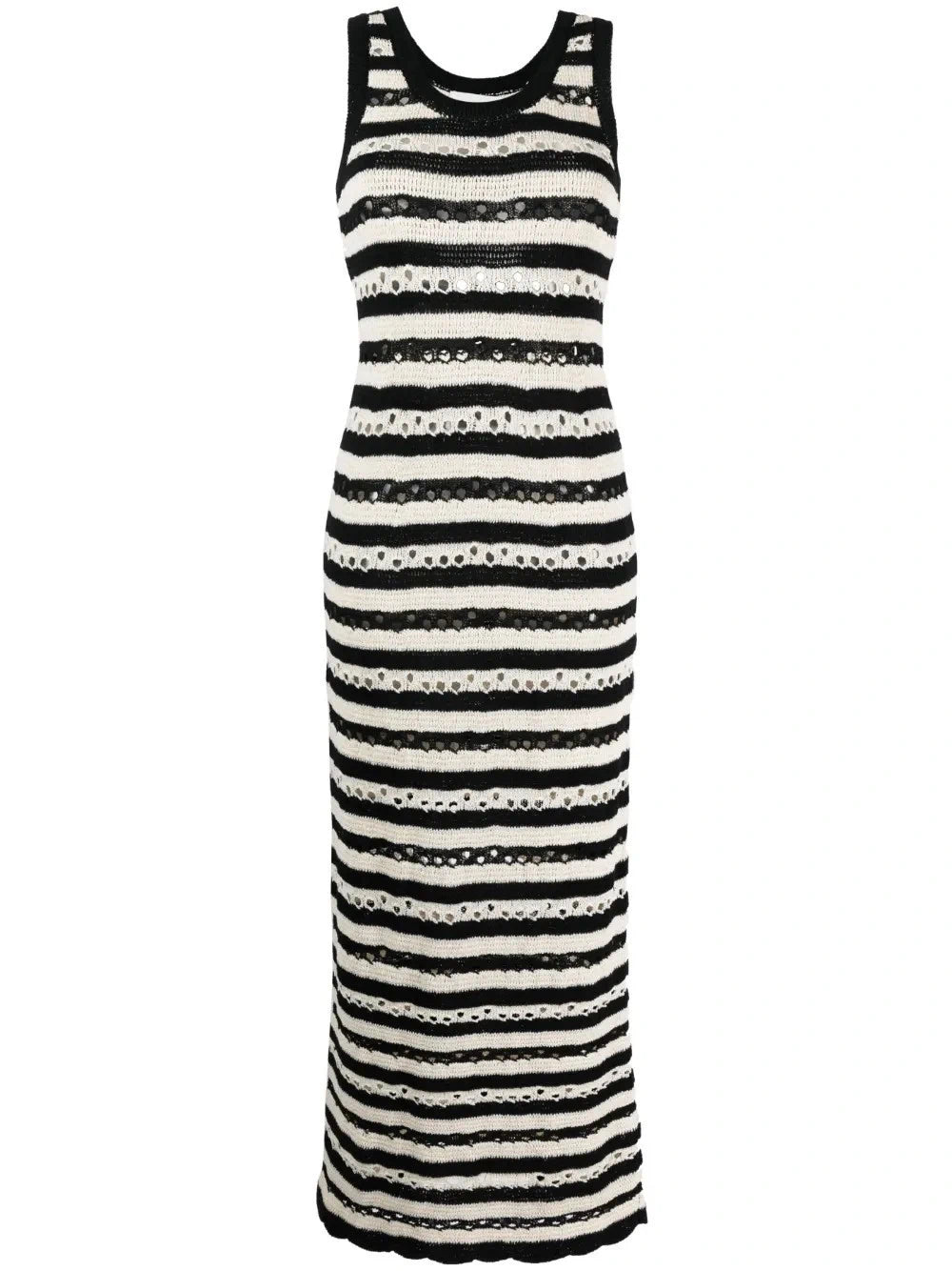Openwork Black/Ecru Maxi Dress
