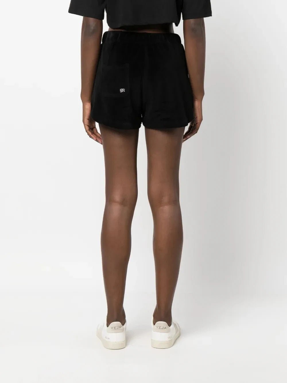 Sequin Logo Black Shorts