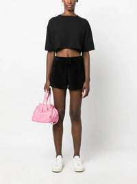 Sequin Logo Black Shorts
