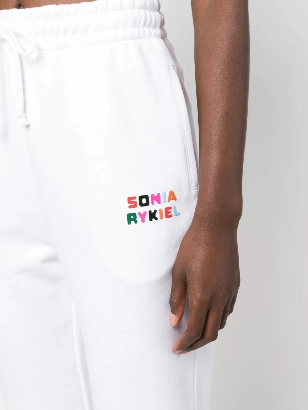 Logo Print White Track Pants