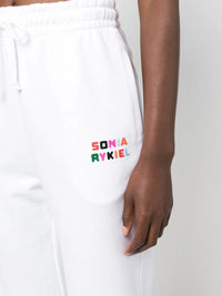 Logo Print White Track Pants