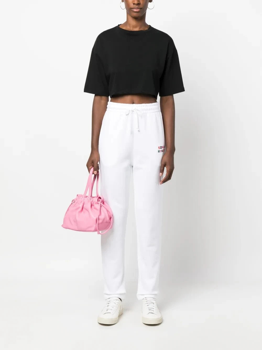 Logo Print White Track Pants