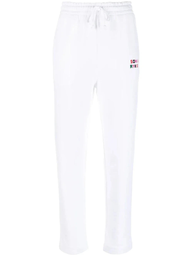 Logo Print White Track Pants