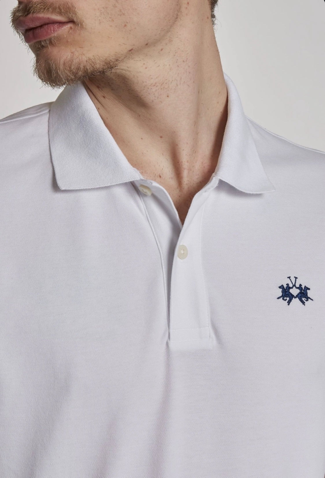 Short Sleeve White Polo Shirt