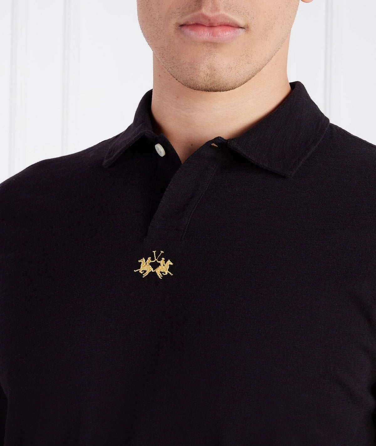 Slub Jersey Black Polo