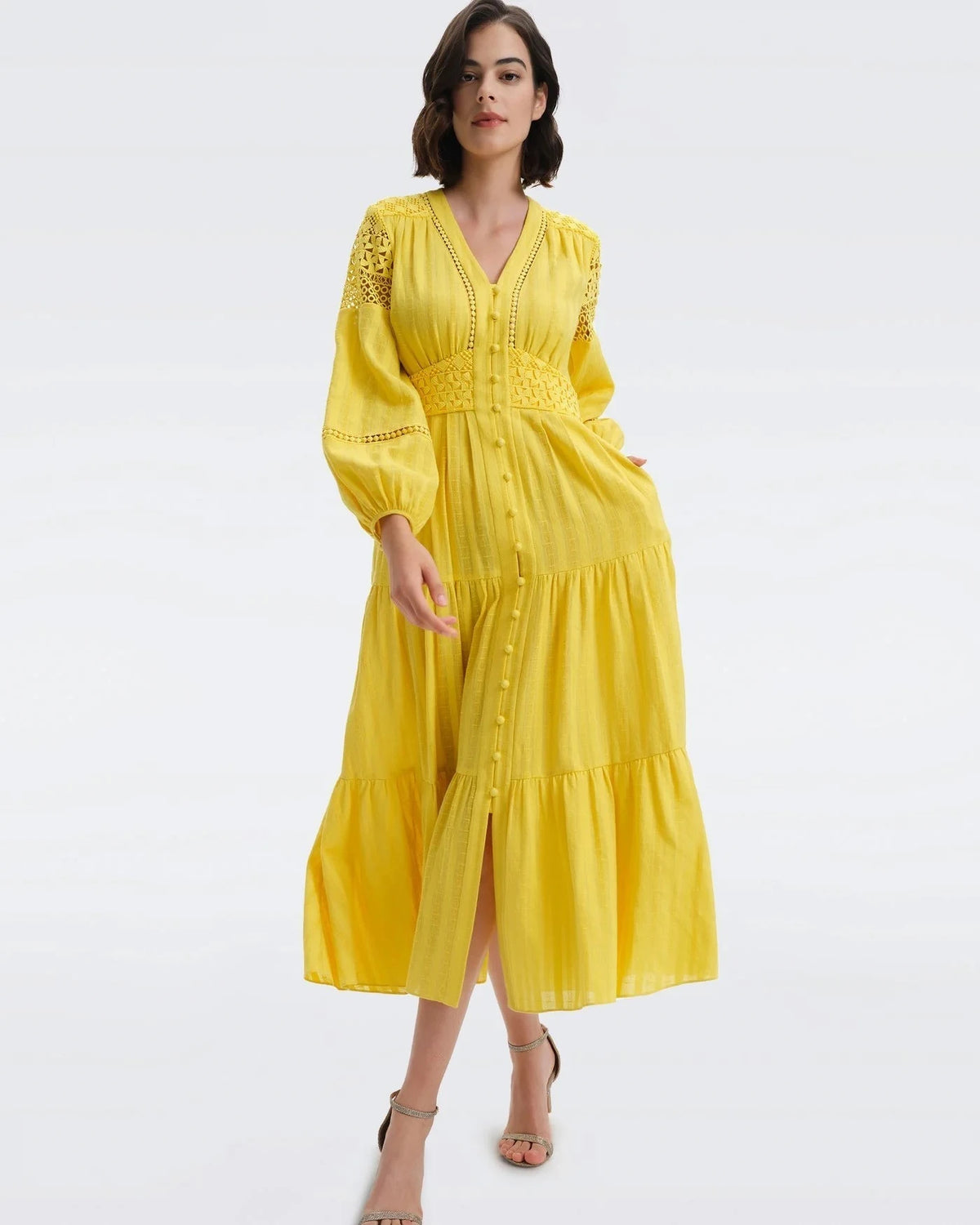 Gigi Yellow Midi Dress