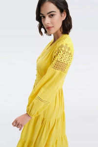 Gigi Yellow Midi Dress