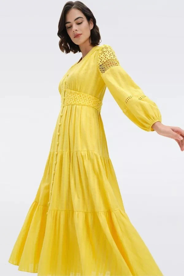 Gigi Yellow Midi Dress