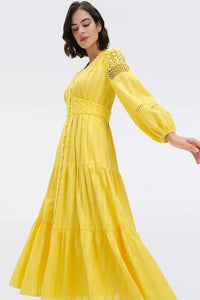 Gigi Yellow Midi Dress