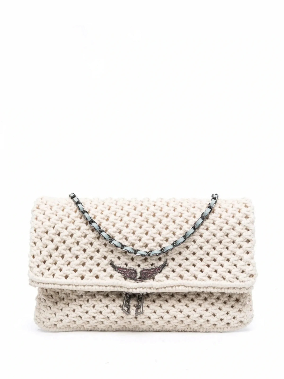 Rock Macramé Beige Shoulder Bag