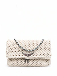 Rock Macramé Beige Shoulder Bag