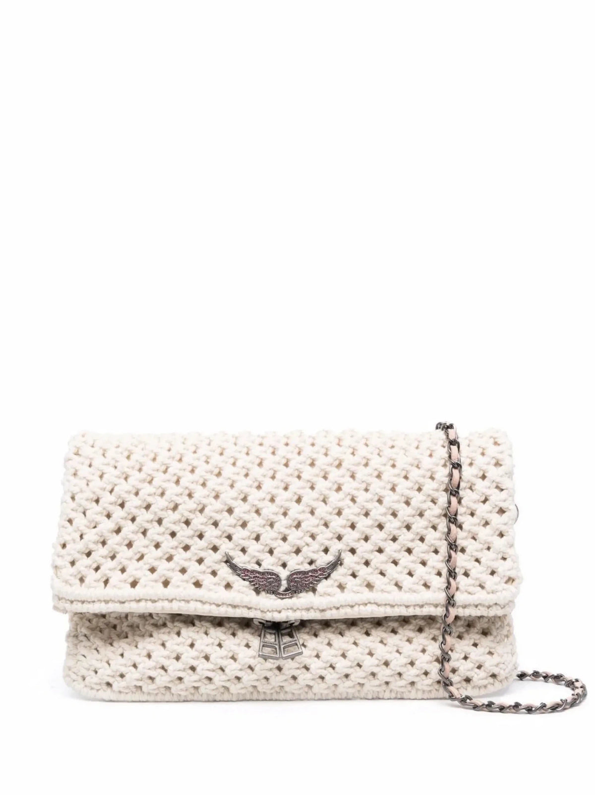 Rock Macramé Beige Shoulder Bag