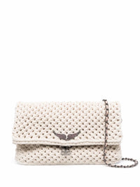 Rock Macramé Beige Shoulder Bag