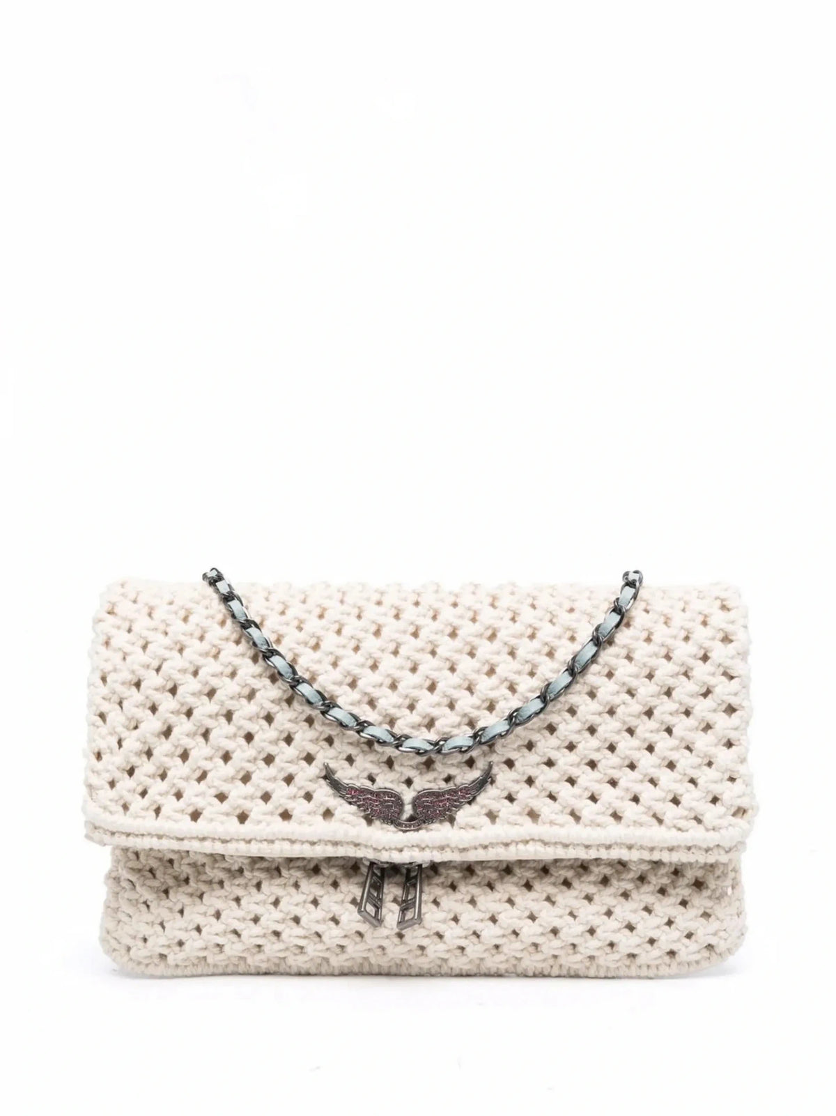 Rock Macramé Beige Shoulder Bag