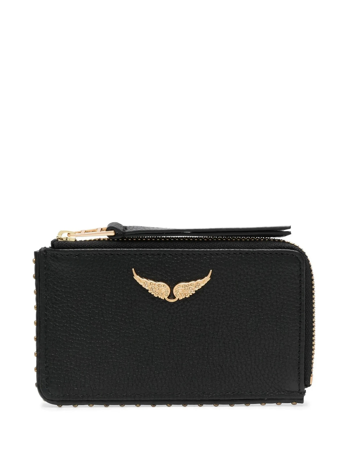 Pebbled Texture Black Card Holder