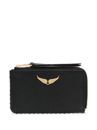 Pebbled Texture Black Card Holder