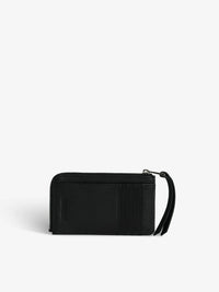 Pebbled Texture Black Card Holder