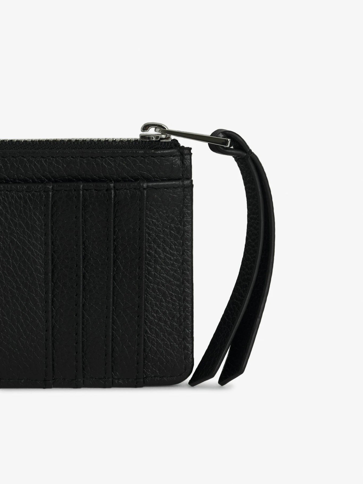 Pebbled Texture Black Card Holder