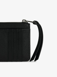 Pebbled Texture Black Card Holder