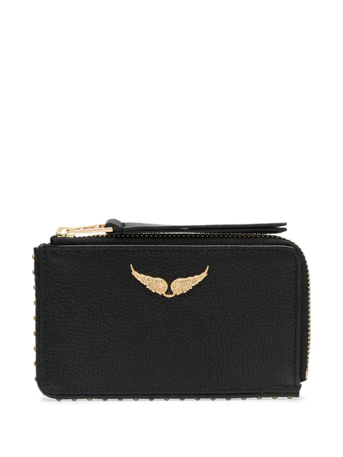 Pebbled Texture Black Card Holder