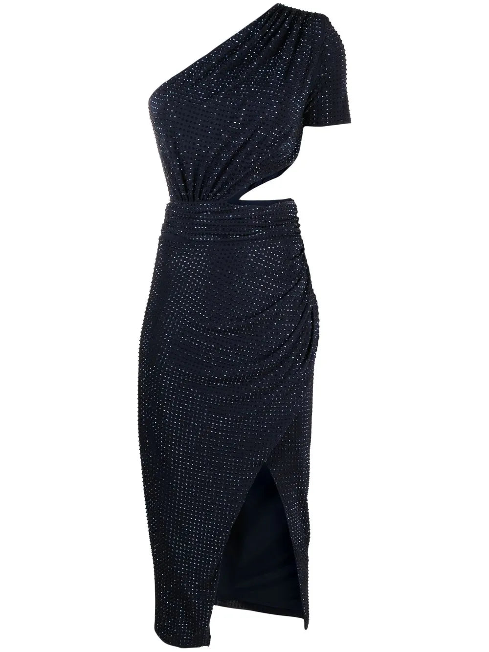 One-Shoulder Navy Midi Dress